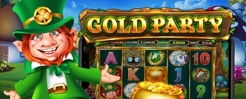 Join the luckiest leprechaun for some mischievous fun in the slot Gold Party. This game has Wilds, Multipliers, and an incredible Money Respin mini-game.